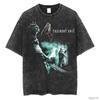 Tricou supradimensionat Leon Kennedy Resident Evil Biohazard anii 1990 Tricou retro spălat Bărbați