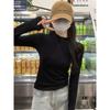 Women's Thermal Fleece Zipper Long-Sleeve T-Shirt with Half-High Collar - Autumn/Winter Warm Base Layer Top