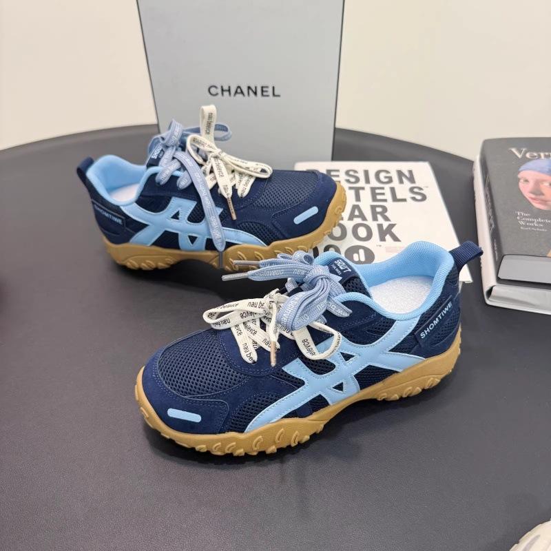 Han Lu~ Thick-soled inner height-increasing moral training shoes for women's 2025 autumn new versatile mesh sports and leisure shoes Forrest Gump shoe