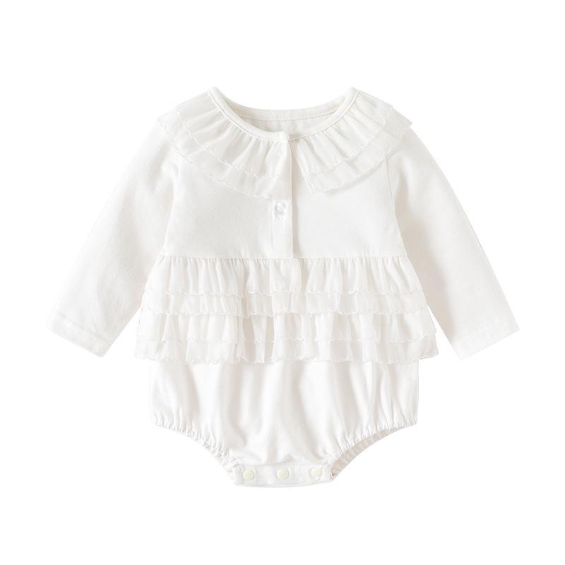 

Autumn Princess White Baby Romper for Girls - Ideal 1-Year-Old Gift 90 cm белый