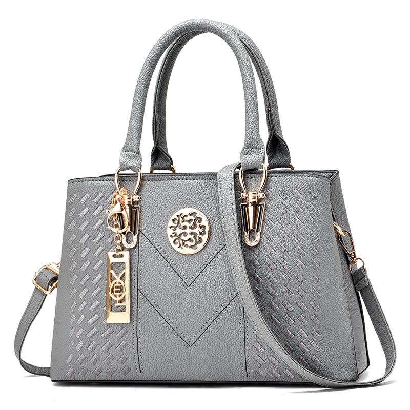 WTEMPO Solid Color Simple Zipper PU Bags Versatile Women's Handbags Large Capacity Shoulder Crossbody Faux Leather Bags