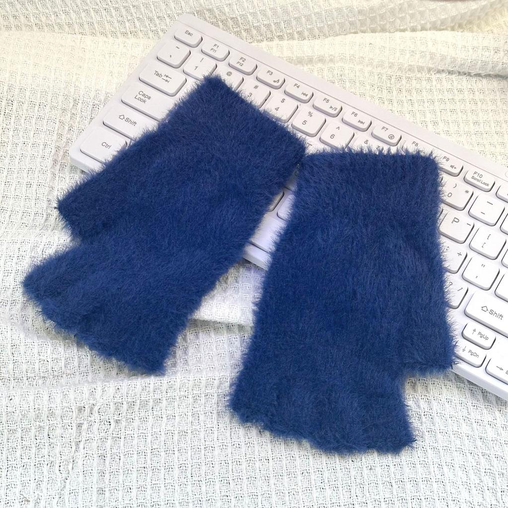 Knitted Thick Thermal Half Finger Gloves Women Men Winter Outdoor Warm Wool Driving Fingerless Glove Touchscreen Mittens