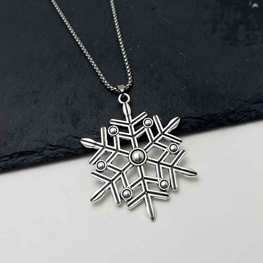 Men's Punk Hip-Hop Retro Large Snowflake Pendant Necklace