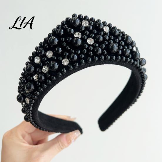 Sparkling Hair Bands for Birthdays Faux Pearl and Diamond Headband Women, Fashion Crown Style Headband, Elegant Comfortable Daily Wear Accessories