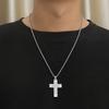 New Zircon Cross Pendant Necklace for Women Men Free Gifts Square Pearl Chain Gold Color Jewelry Trendy One Piece Necklace