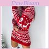 Christmas Animal Pattern Knit Sweater For Women With Long Sleeves For Holiday Wear