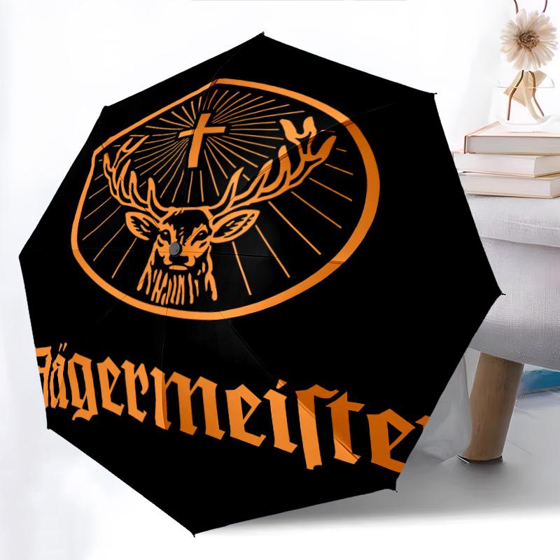 Jägermeister Emblem Glow Folding Umbrella Durable Suitable for All Seasons Outdoor Umbrella Travel