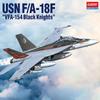 1/72 USN F/A-18F VFA-154 Black Knights #12577 Academy Model Kit DIY Assembly Puzzles Military Building Blocks Toy