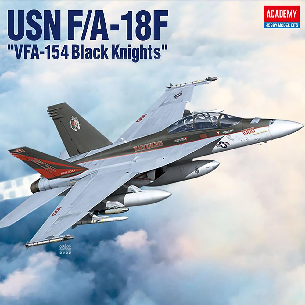 1/72 USN F/A-18F VFA-154 Black Knights #12577 Academy Model Kit DIY Assembly Puzzles Military Building Blocks Toy