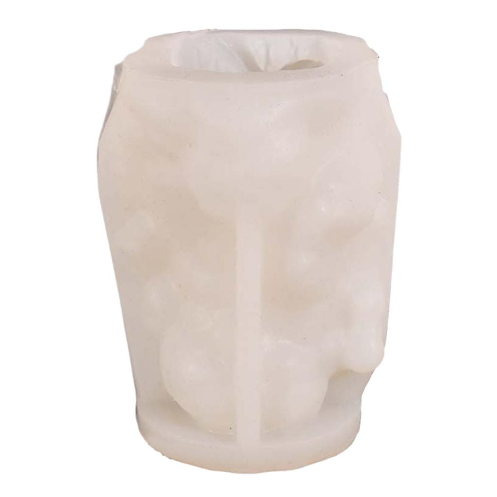 Mother'S Day Silicone Cylinder Candle Mould Non-Toxic Flower Child Mould Handmade 3D Flower Candle Moulds for Dishwashers Washe