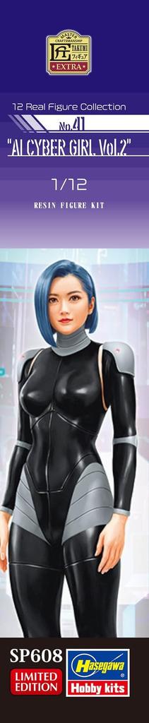 Hasegawa Real Figure Collection AI Cyber Girl Unpainted Resin Kit SP608 1/12 No.41 Vol.2 (person)