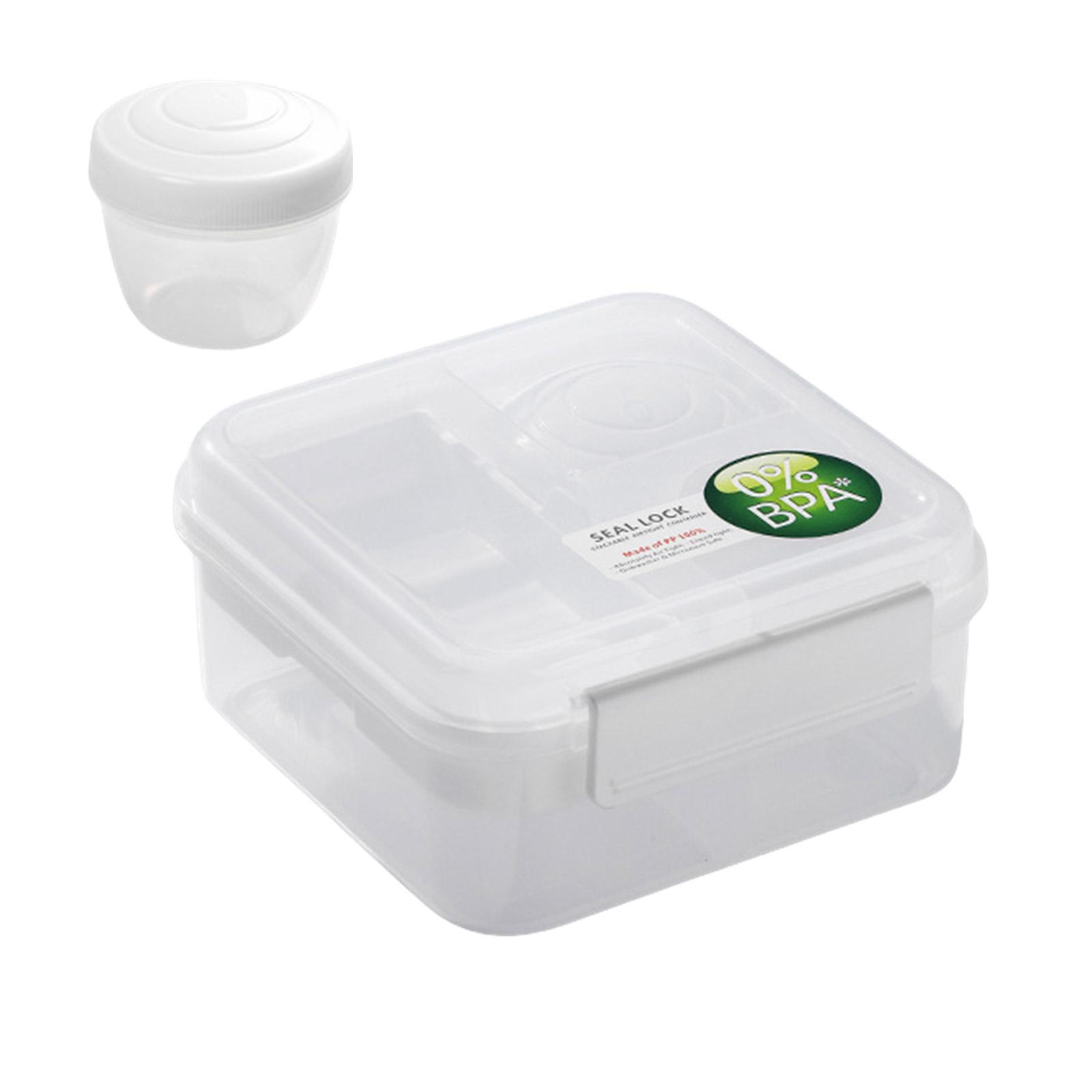 

Двухслойный контейнер для хранения еды, готовый к использованию в офисе и школе, двухслойный держатель для ланча с надежной защитой от протечек M белый