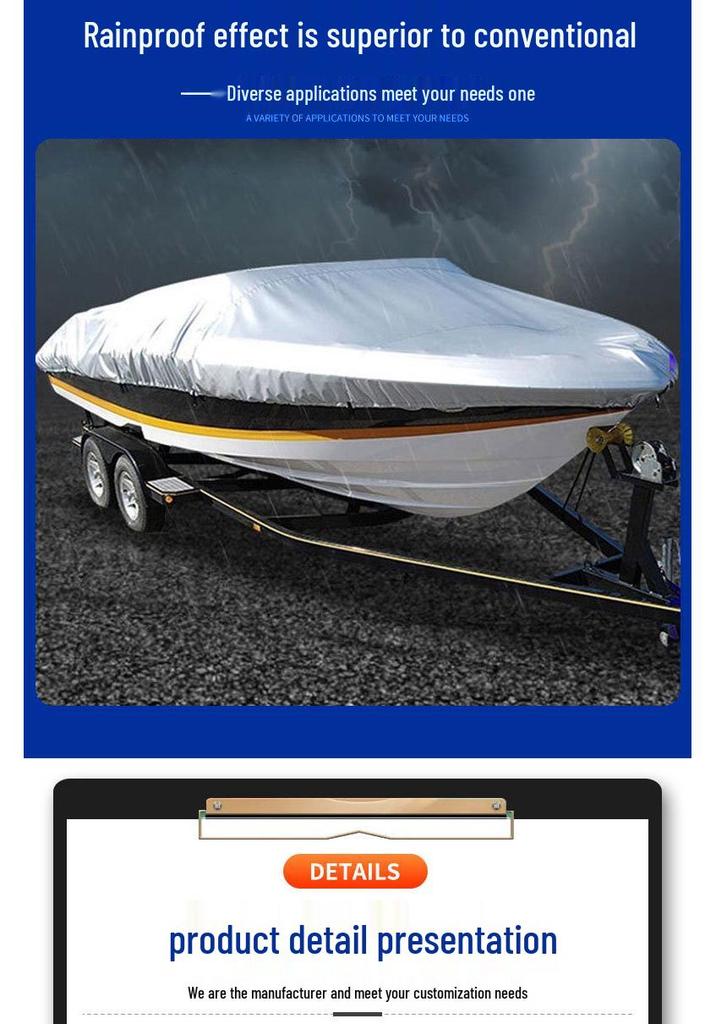 V-Shaped Outdoor Yacht Cover, Dustproof, Sunproof, Rainproof, 210D Oxford Cloth Protective Hull Cover