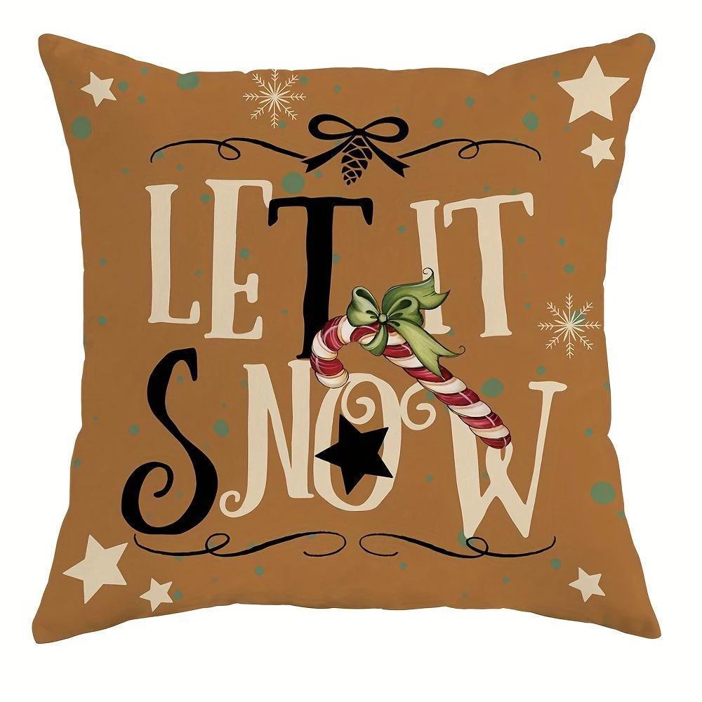Fröhliche Weihnachten Dekoration Kissenbezug Weihnachtsmann Schneemann Muster ist geeignet für Zuhause Zimmer Sofa Kissenbezug Neujahrsgeschenk