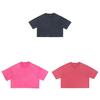 Streetwear Cotton Crop Top Tshirt For Women With Loose Fit And Retro Wash Effect