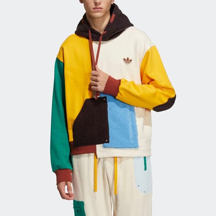 Adidas Originals X Melting Sadness Serie de Marionetas Melting Sadness Sudadera con Capucha Patchwork de Bajo Irregular Tops para Hombre Multicolor HC0351