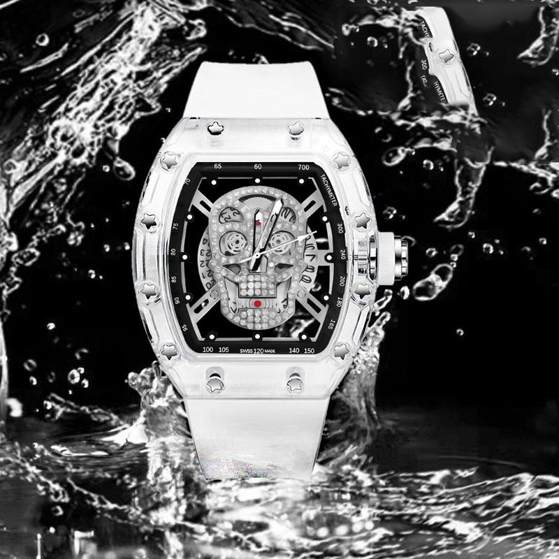 Luxury Quartz Men’s Wristwatch Male Watch for Man Watches Mechanical  Trend Automatic Transparent Ghost Head Waterproof