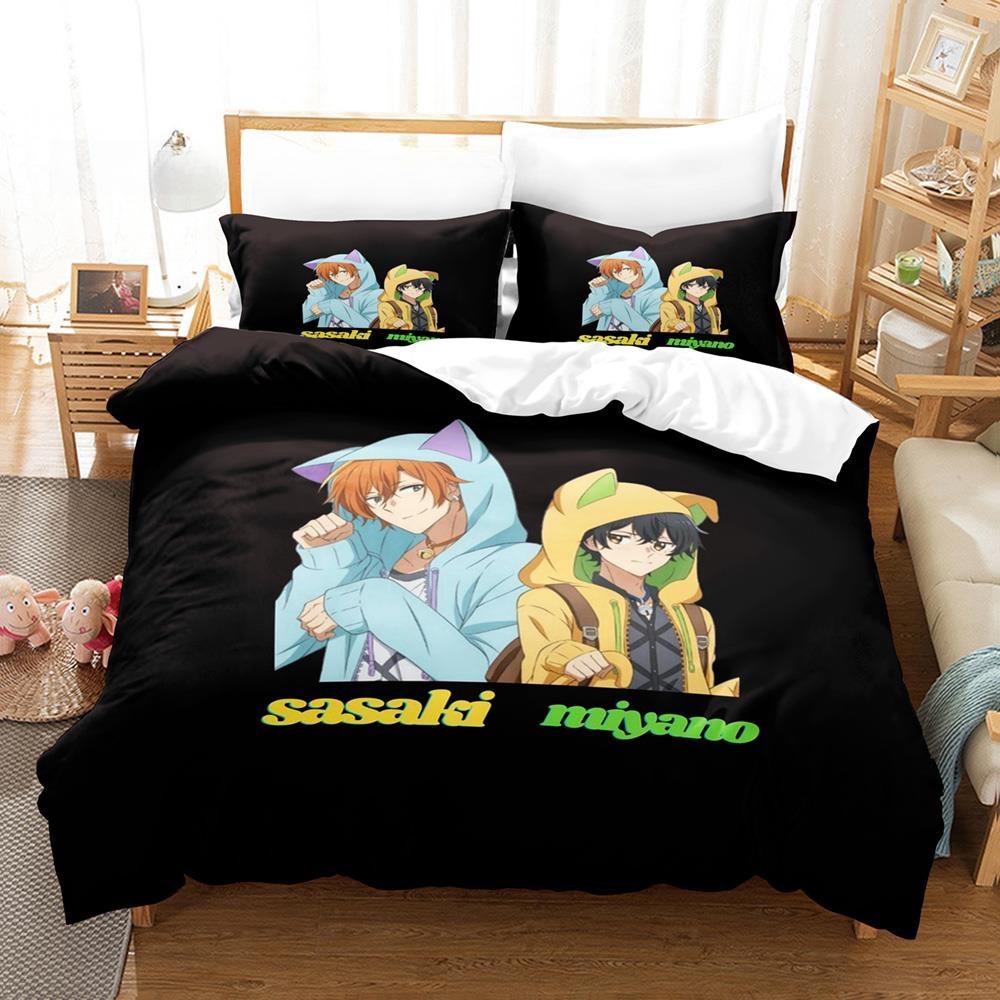 3D Print Anime Bed Sheet Sets Kawaii Sasaki To Miyano Bedding Set Single Twin Full Queen King Size Bed Set Aldult Kid Bedroom