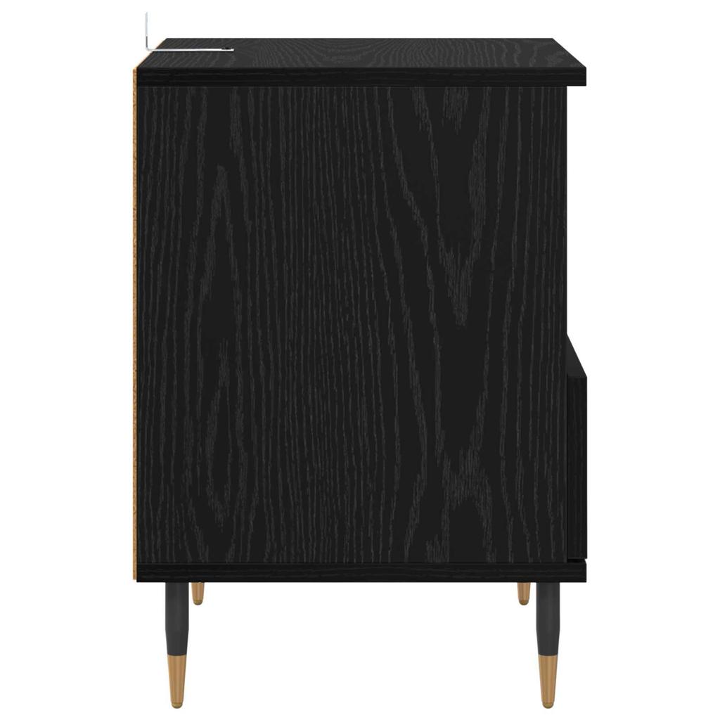 Nightstand Set of 2 Black Oak Effect 40 x 35 x 50 cm