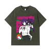 275 GSM Washed T-shirts 100% Cotton Chainsaw Man V44 Reze Print Unisex Heavy Cotton T Shirt
