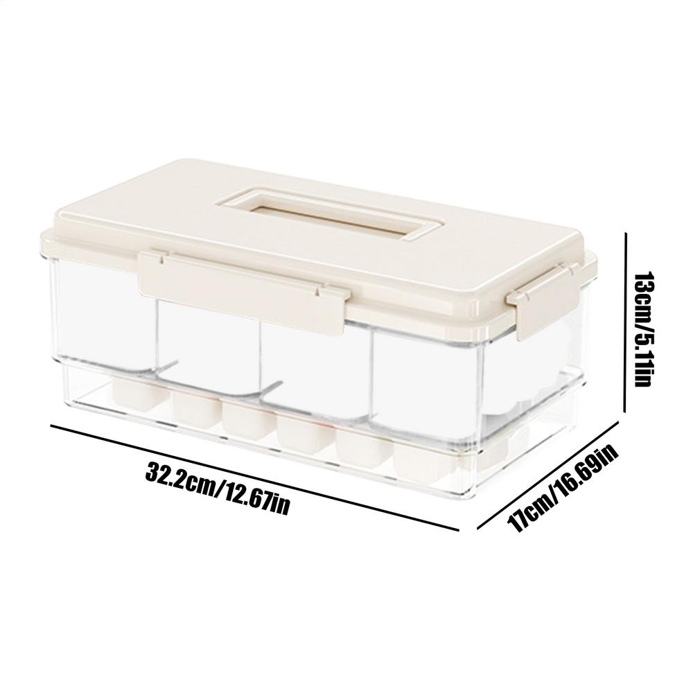 Portable Storage Basket Convenient Household Compartment Vegetable and Fruit Tray Food Grade Sealed Crisper with Lid