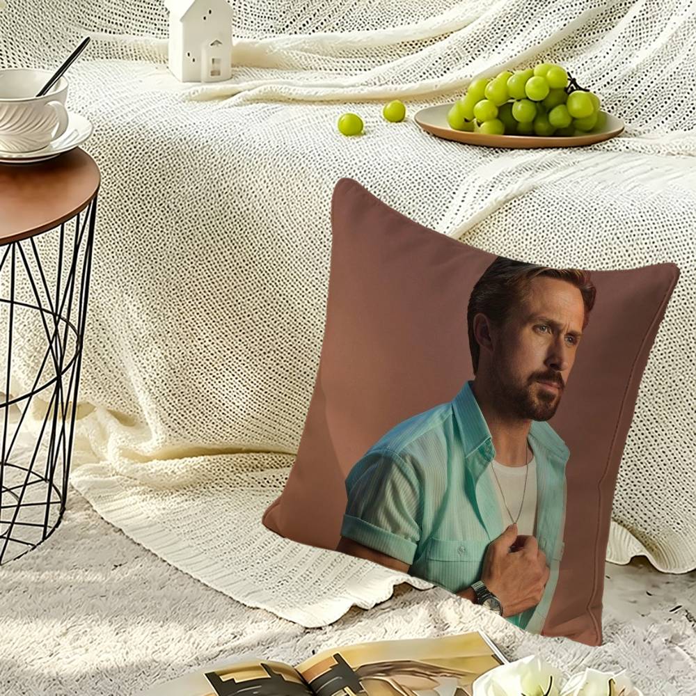 Actor Ryan G-Gosling Pillow Case Sofa Living Room for Bedroom Headboard Backrest Cushion Square Nap Time