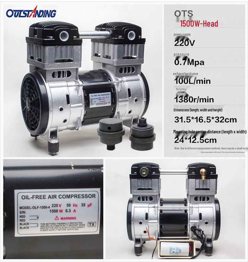 Aotusi Silent Oil-Free Air Compressor Pump Head 550W-1500W