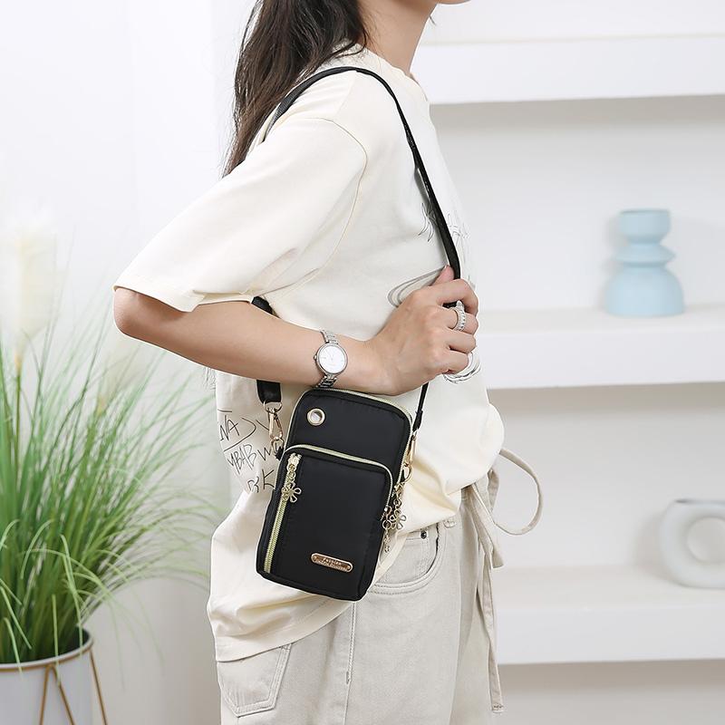 Minimalist Women's Phone Sling Bag – Lightweight Nylon Crossbody with ID Pocket, Ideal for Travel & Shopping