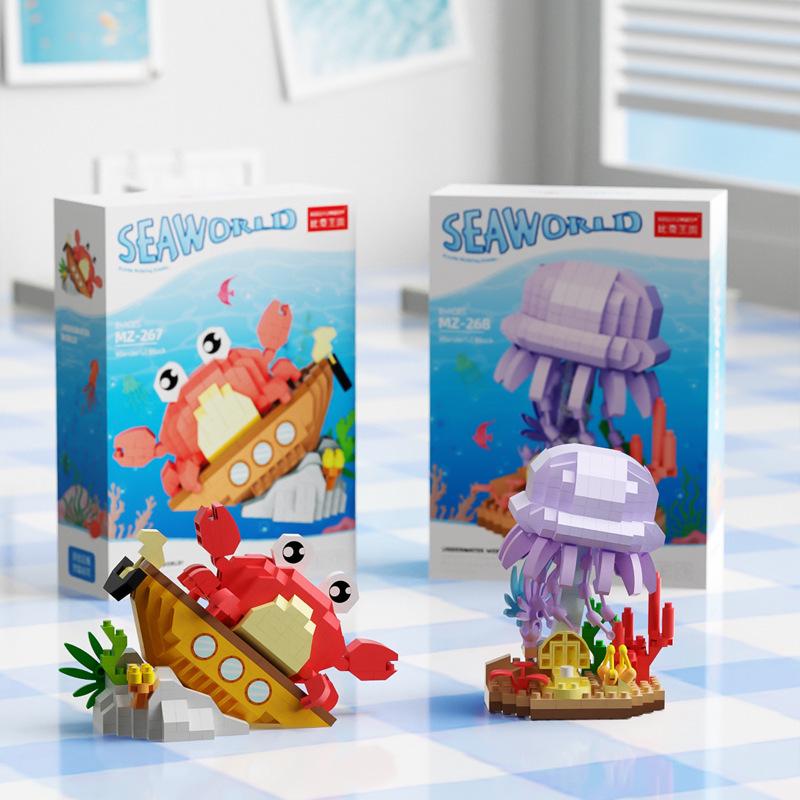 Compatible with Lechaochao Lechuang Shark Model Marine Life Building Blocks Toy for Kids