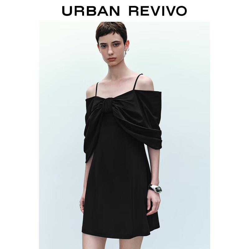 UR 2024 Autumn French Style 3D Bow Strappy Dress S