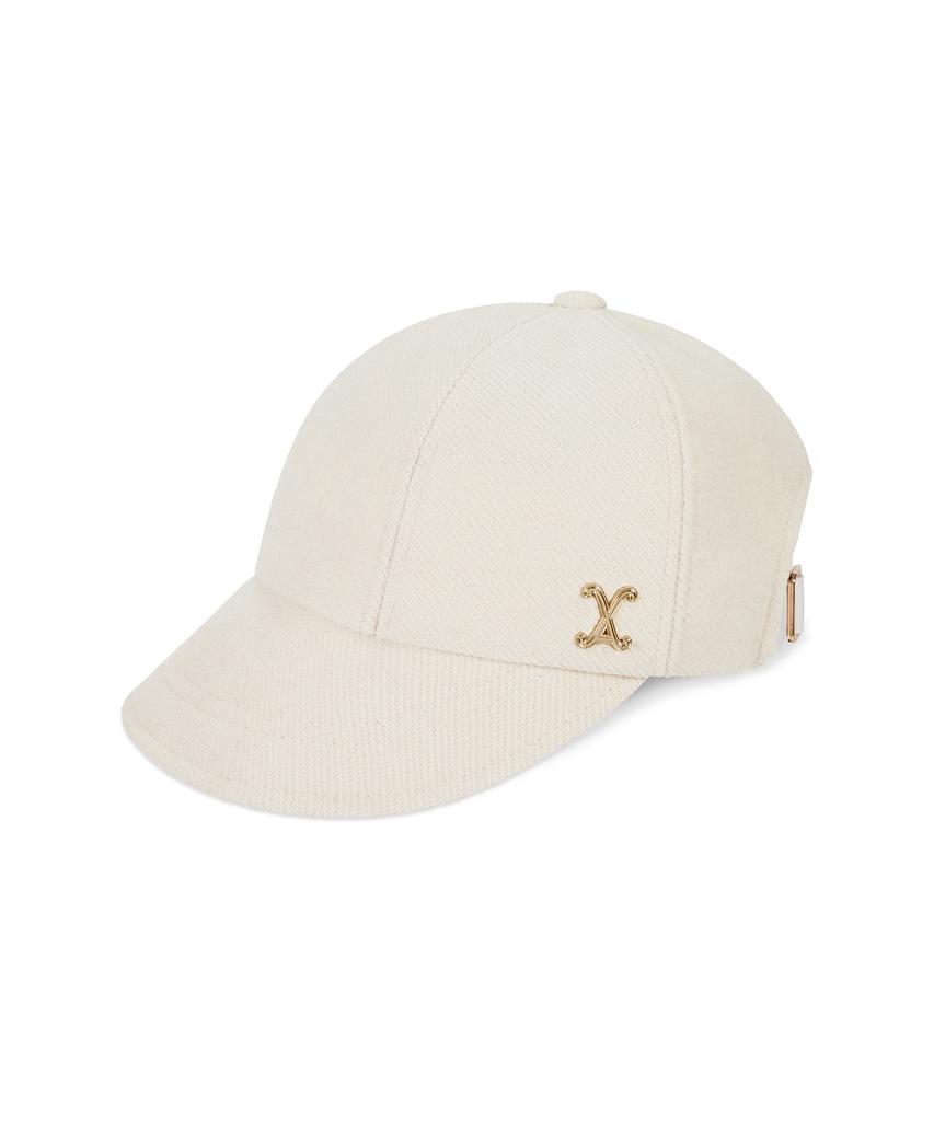 Bajal Va Curved Studded Link Bonnet Hat Cream