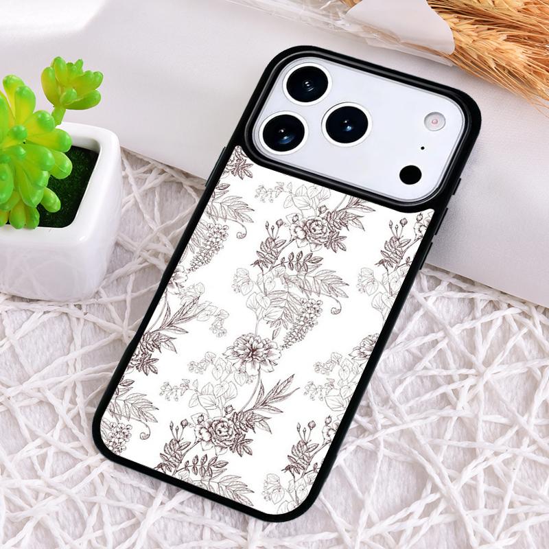 Vintage Leaves Flower Shockproof Phone Case for iPhone 17 Air 16e 15 11 12 14 13 Pro Max Cover Coque
