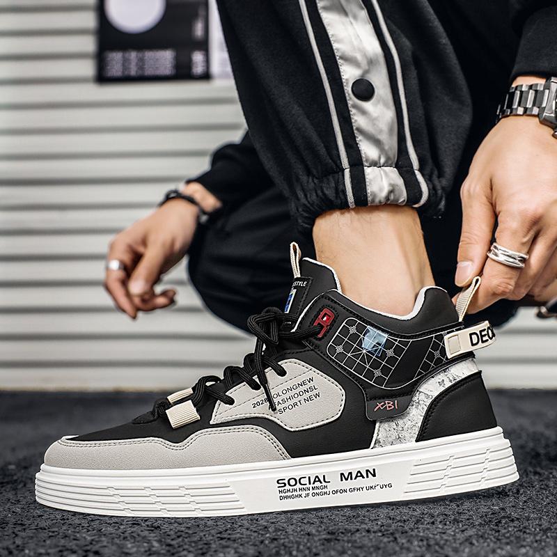 Herresko Sommer Casual Sneakers Utendørssko Plattform Fottur Mote Luksus Lær Loafers Tennis Ankelstøvletter Flate Treningssko