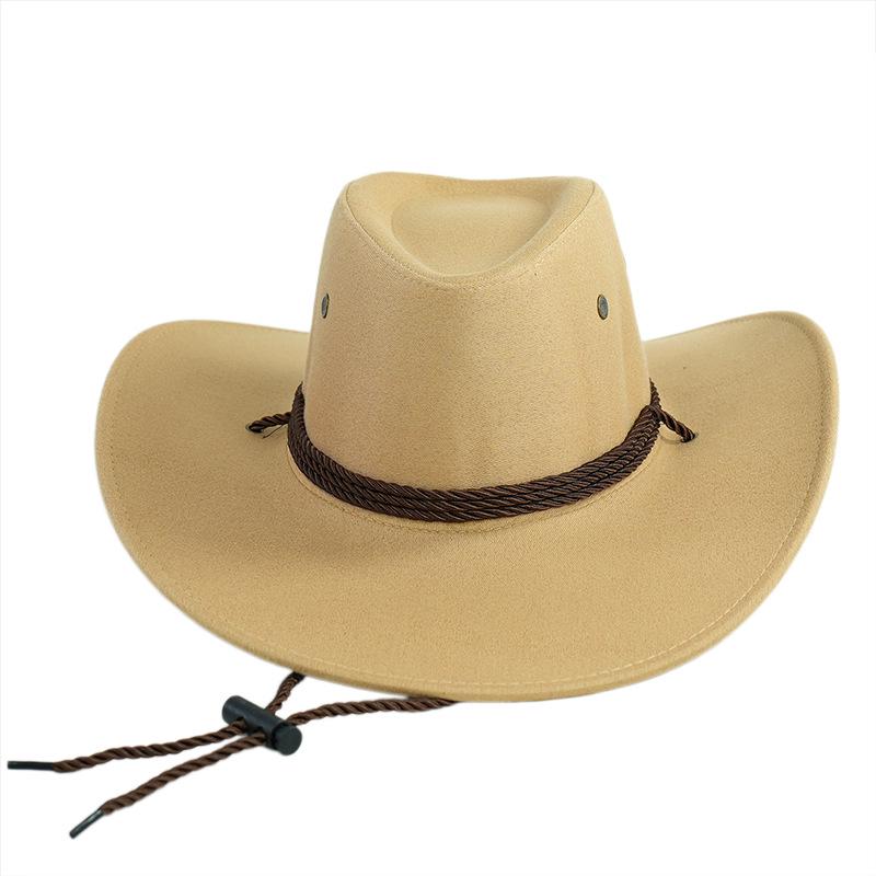 Men's Imitation Suede Western Cowboy Hat for Outdoor Camping & Hiking