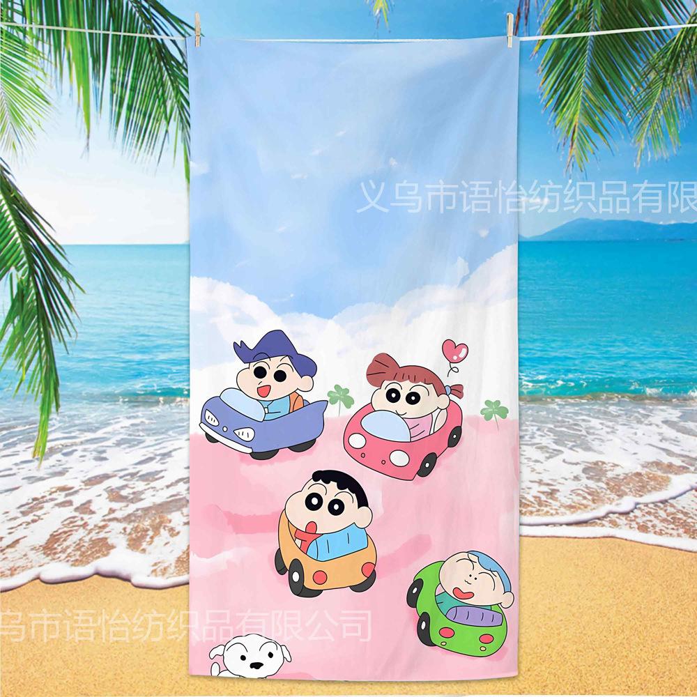Extra Large Kids Quick Dry Bath Towel Cartoon Character Digital Print Double Sided Flannel Microfiber Beach Towel