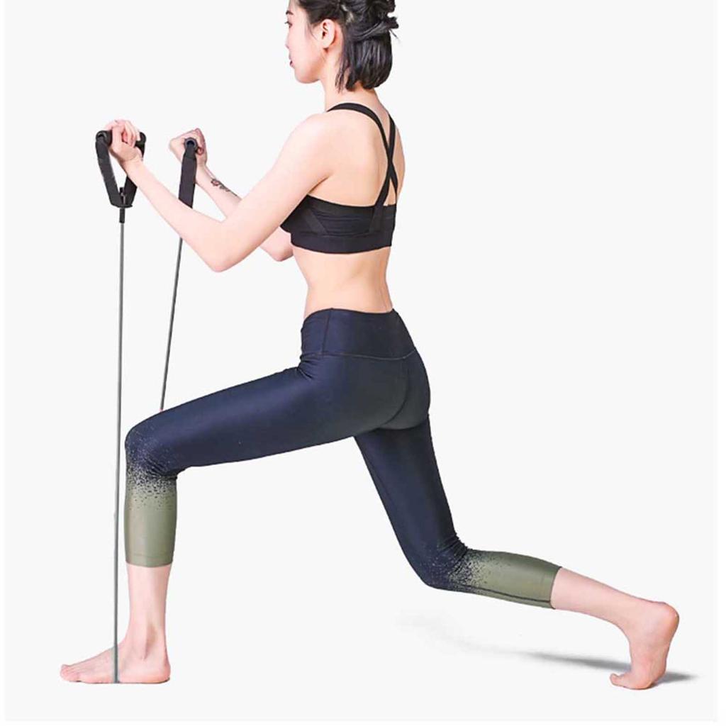 Resistance Stretch Rubber Band Training Rope Tube Workout Fitness Exercise for   Gym Black