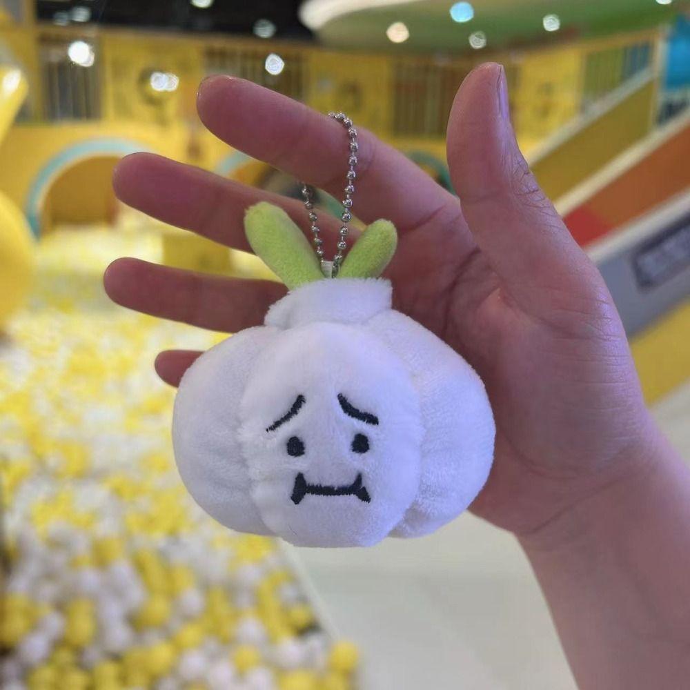 Green Onion Garlic Plush Keyring Garlic Vegetable Cartoon Design Key Holder  Birthday Gift