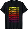 This Boots And Cats Funny Oversized Tshirt EDM Mens Clothing Rave Festival Fitness T Shirt Wear Ropa De Mujer Cotton Tshirt