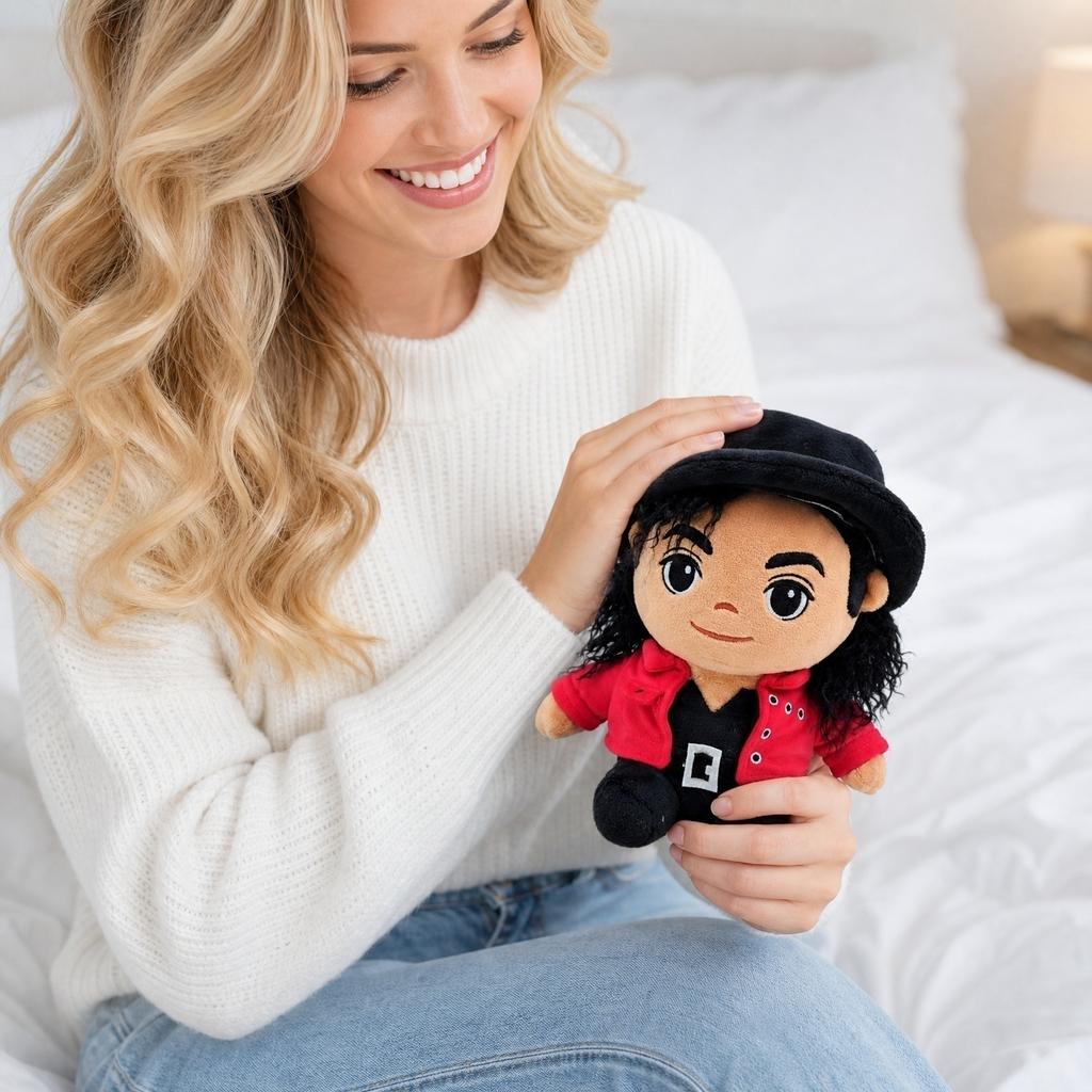 Plush Stuffed Doll Soft Fabric Toy with Detailed Outfit and Embroidered Facial Features Suitable for Display and Collecting Purposes