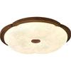 Chinese Style Walnut Wood Grain Ceiling Light for Study or Master Bedroom, Retro Wabi-Sabi Design, Eye Protection