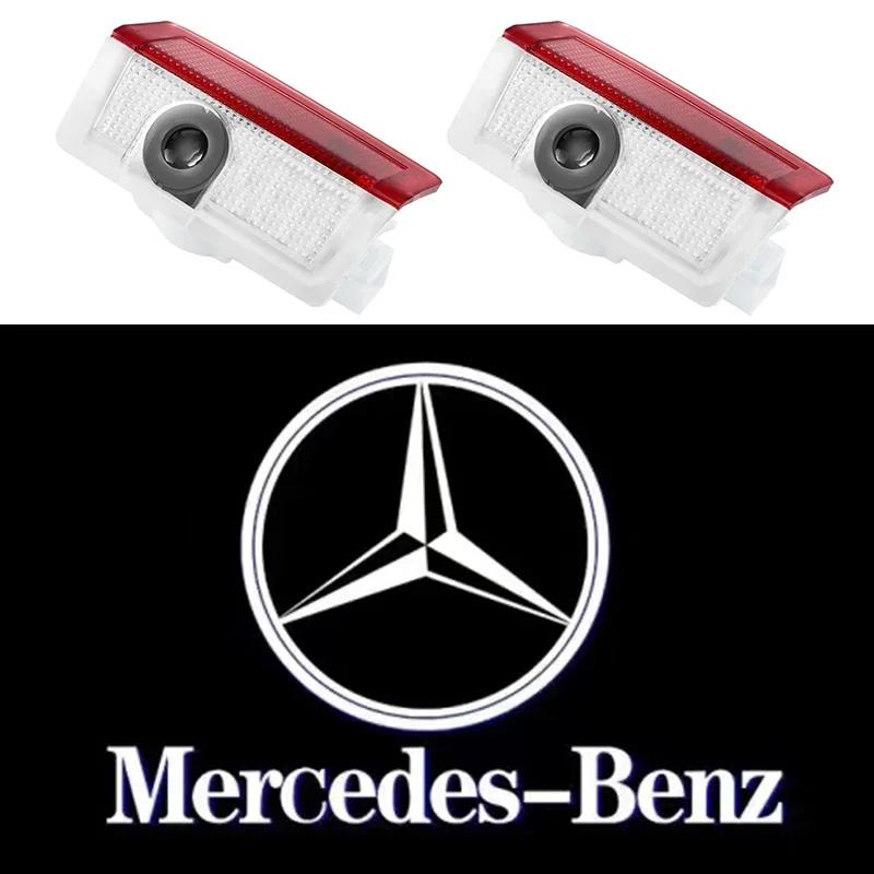 New For Mercedes Benz 2pcs Car Door Welcome Light Logo Emblem For Mercedes Benz A C E GLC GLA GLE GLB Class W177 W205 W212 W213