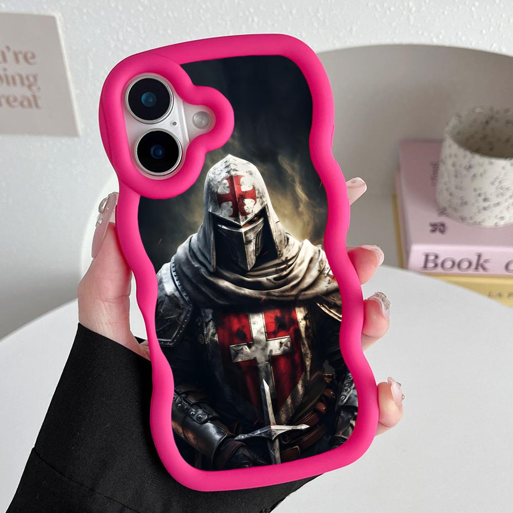 

Templar Knights Mobile Phone Case for iPhone 17 16 15 14 13 12 11 Air Pro Max Plus Wavy Edge TPU Colorful Cover Luxury Pretty iPhone 13