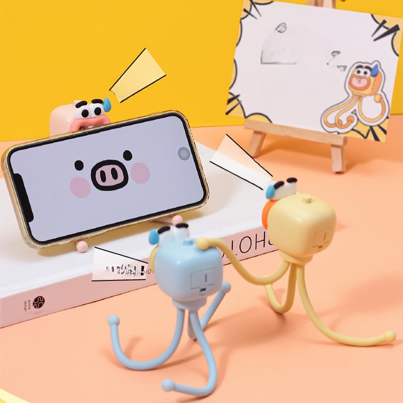 DIY Kreative Cartoon Thaddäus Dekoration Warmlichtlampe Handyhalter Batterie Lustiges Geburtstagsgeschenk Nachtlicht