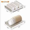 Stainless Steel Pull-Out Cabinet Dish & Plate Rack