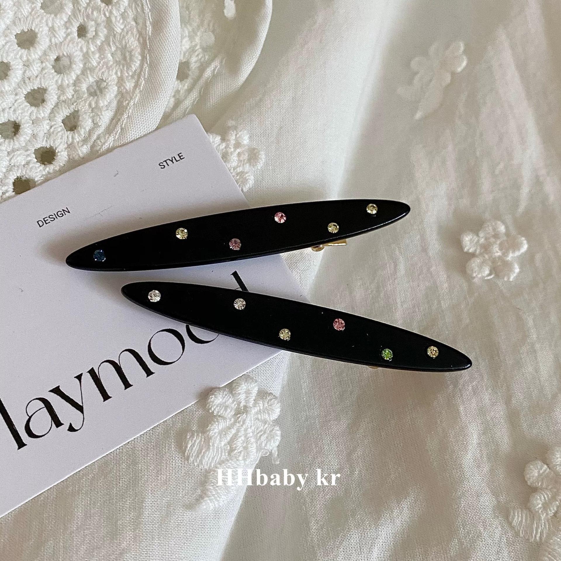 

Водяные бриллиантовые заколки для волос, Сладкая челка, Боковые заколки для волос, Овальные зажимы-уточки, Аксессуары для волос чёрный