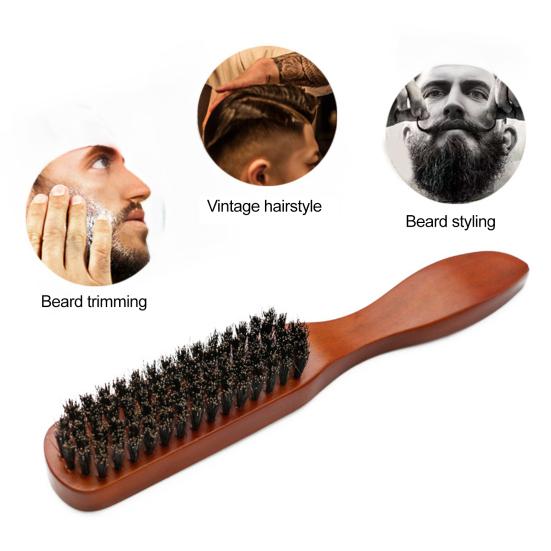 Szczotka do włosów z włosia dzika Krótkie Długie Cienkie Grube Proste Kręcone Włosy Mokre Suche Grzebień z Ergonomicznym Uchwytem Męska Szczotka do Stylizacji Włosów na Olej Głowy Wąsów Brody