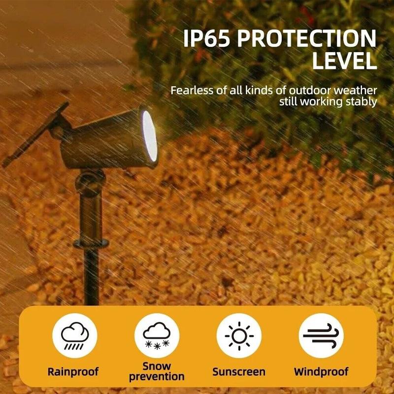 1-4pcs Solar 9 LED Ground Lights Outdoor IP65 Waterproof Brightness Adjustable Spot Light for Garden Backyard Driveway Patio Decor
