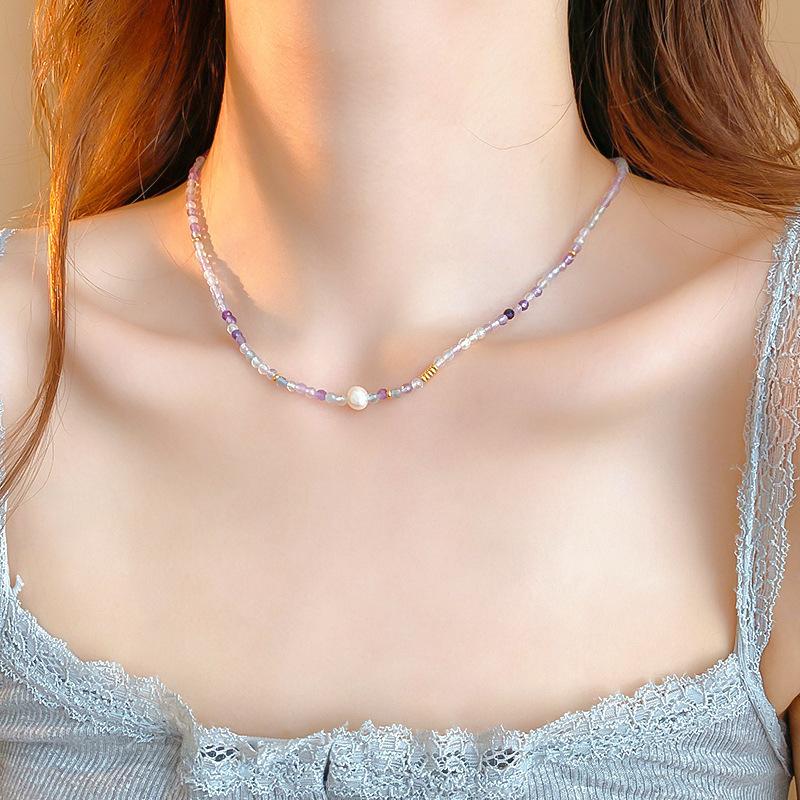 Stone Pearl Butterfly Necklace Fashion Retro Premium Clavicle Chain Personality Ethnic Style Jewelry