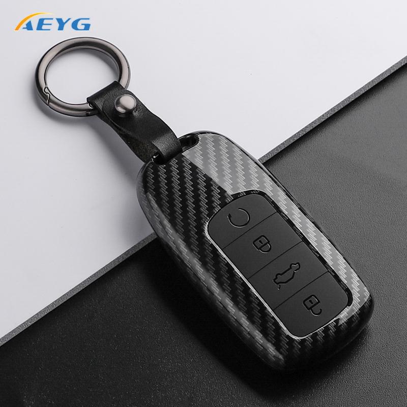 Carbon Fiber Abs Car Key Case Cover For Chery Tiggo 8 Plus 8 Pro 7 Pro Arrizo 5 Plus Protected Holder Fob Accessories Bag