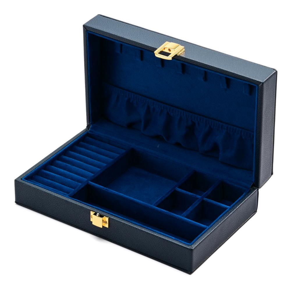 Custom Logo Luxury PU Leather Jewelry Boxes Portable Multi-grid Flip Top Jewelry Storage Box for Ring Necklace Earring